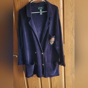 Vintage Nautical Double Breasted Knit Blazer Jacket